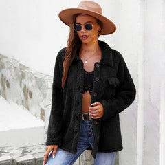 Fashionable Women's Long Sleeve Solid Color Jacket