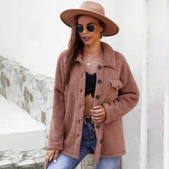 Fashionable Women's Long Sleeve Solid Color Jacket