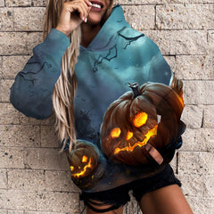 3D Printed Casual Hoodie for Women's Halloween