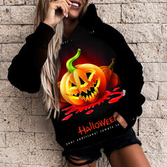 3D Printed Casual Hoodie for Women's Halloween