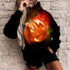 3D Printed Casual Hoodie for Women's Halloween