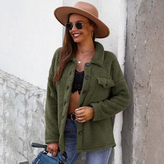 Fashionable Women's Long Sleeve Solid Color Jacket