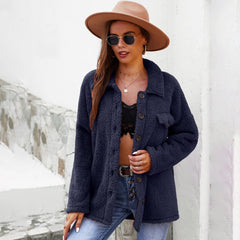 Fashionable Women's Long Sleeve Solid Color Jacket
